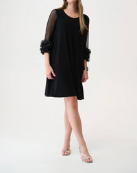 Joseph Ribkoff - Feather Sleeve Midi Dress