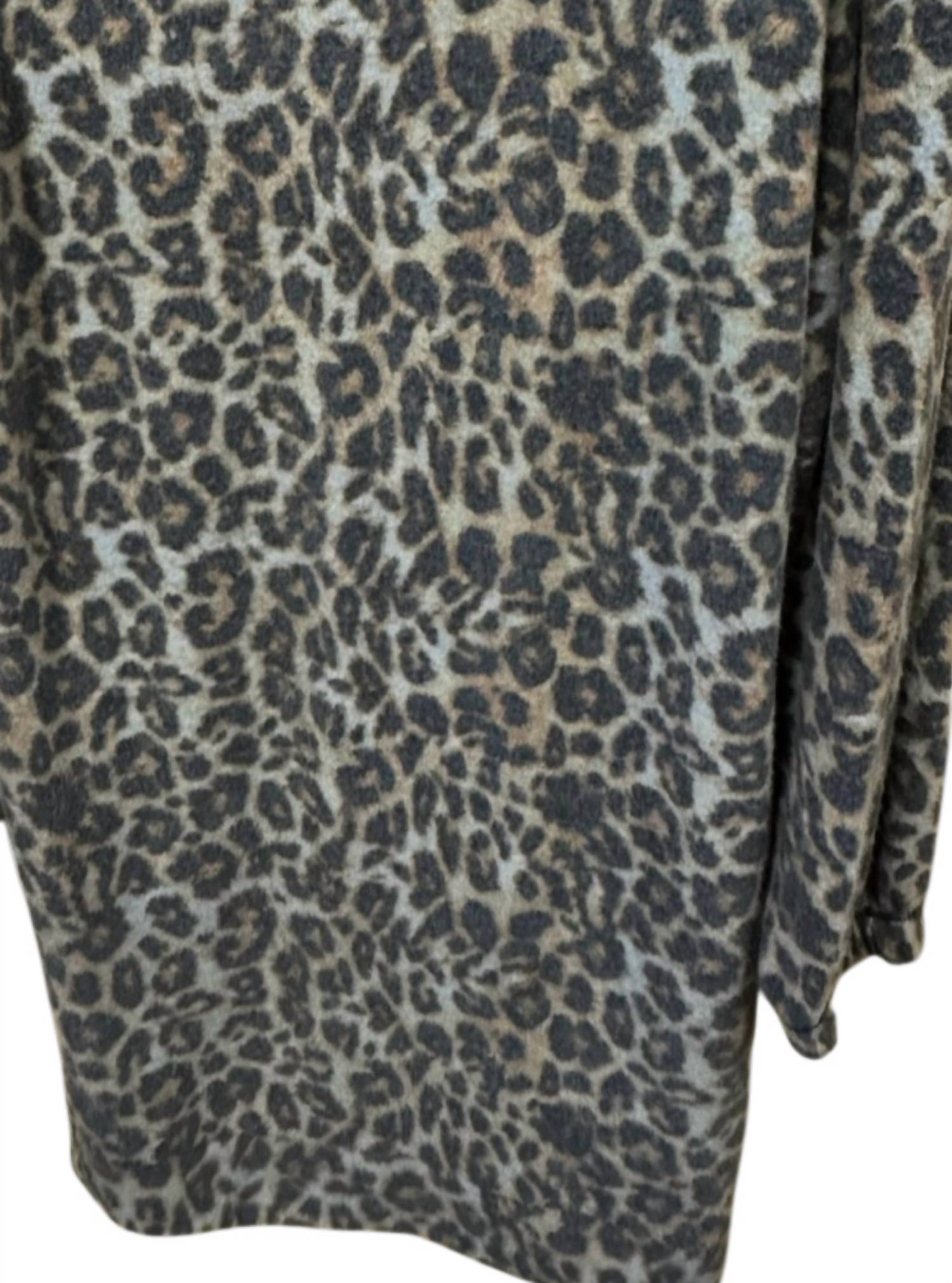 Carole Christian Women's Soft Fleece Long Sleeve Dress in cheetah - women's dress - alternate view