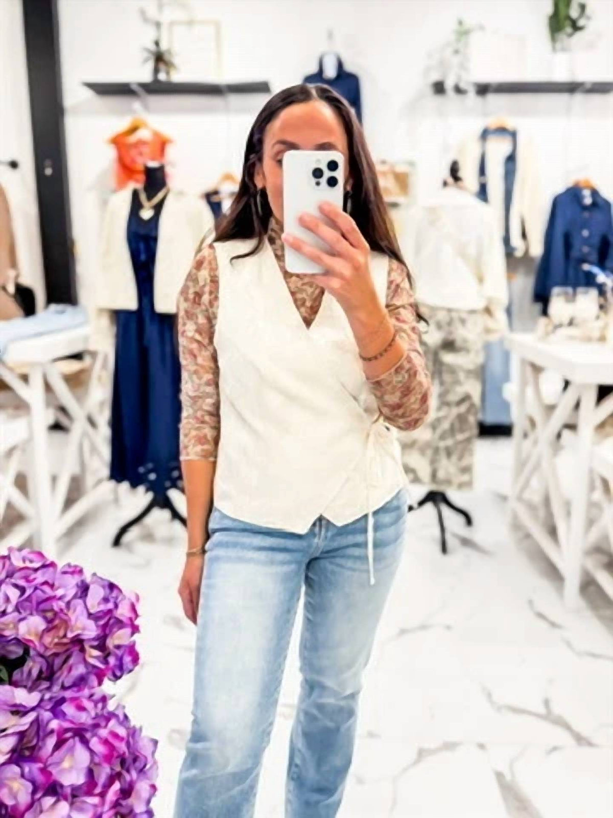 Frnch - Crème De La Cool Embroidery Vest