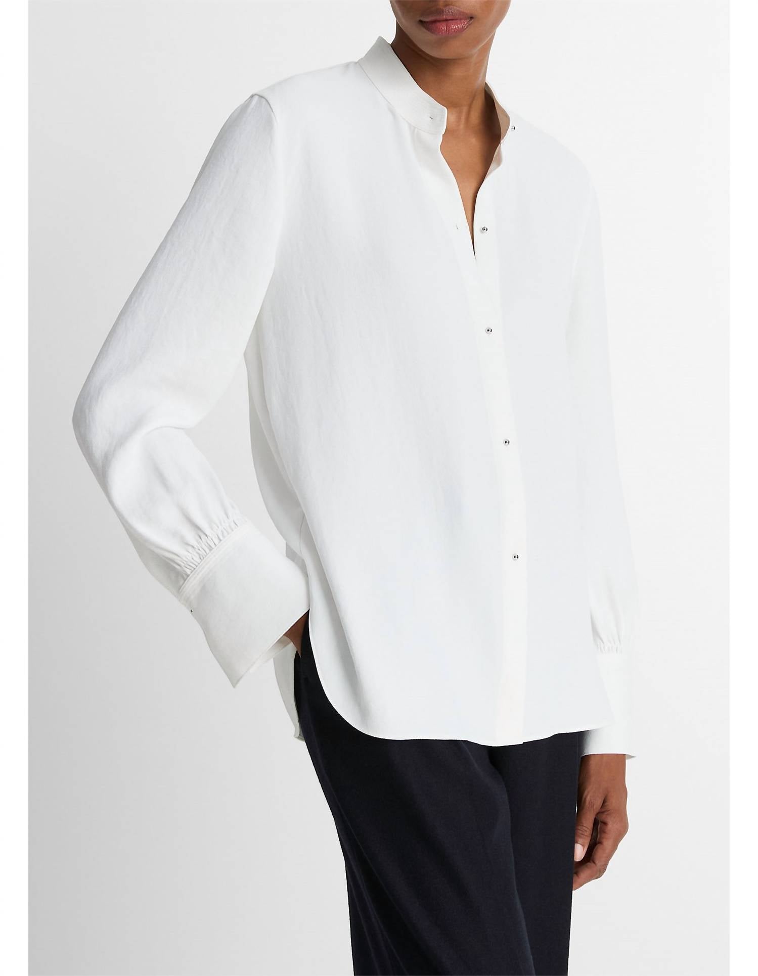 Vince - Metal Ball Button Long Sleeve Shirt