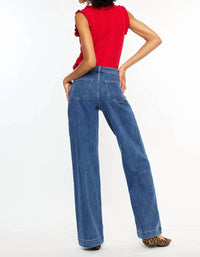 Kancan - HIGH RISE WIDE LEG DRAPE TROUSERS