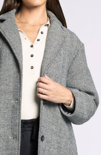 Thread & Supply Catalina Herringbone Coat in charcoal melange - women's jacket - view 6