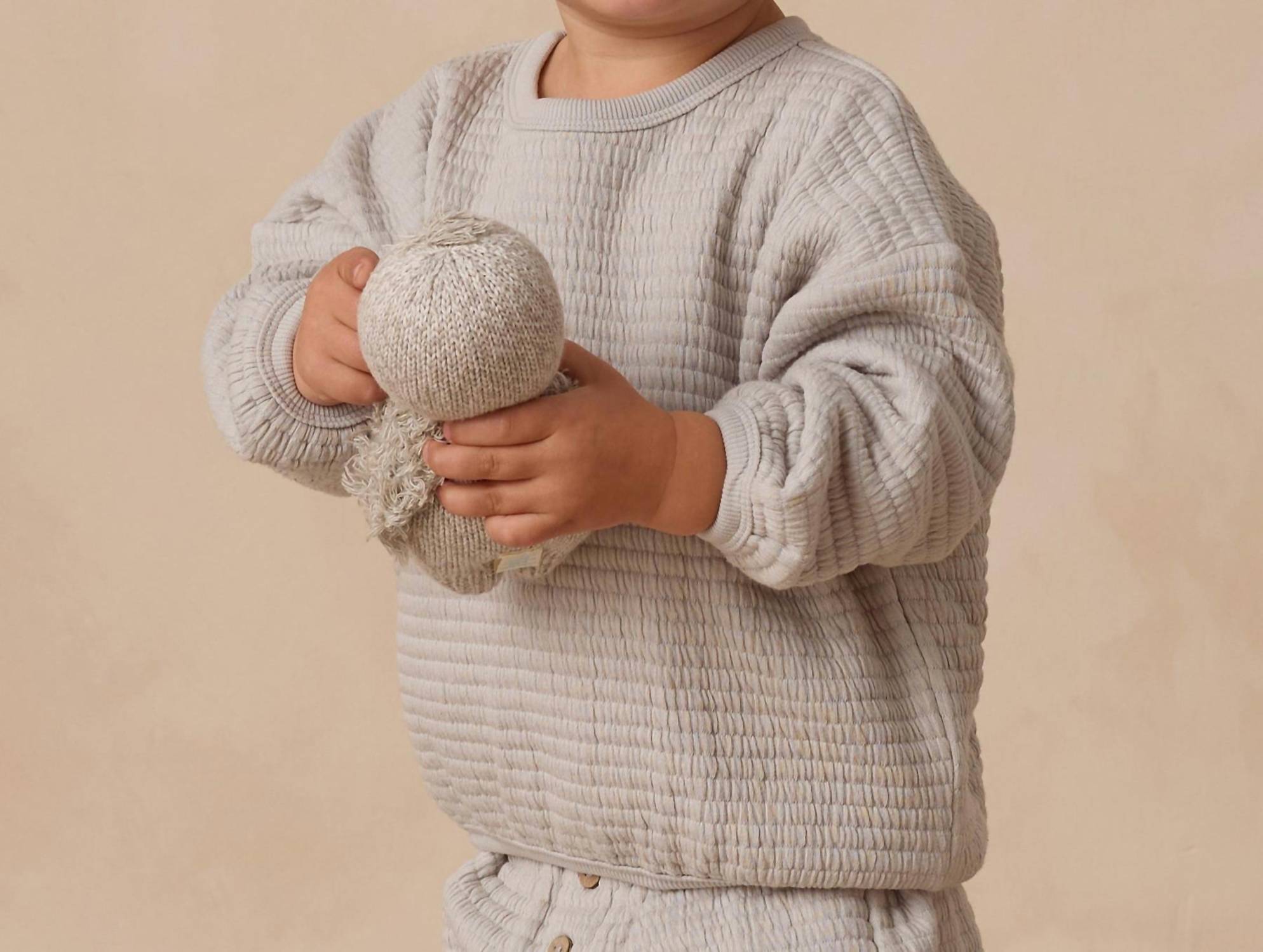 Quincy Mae Textured Sweat Set in frost - item - detail view