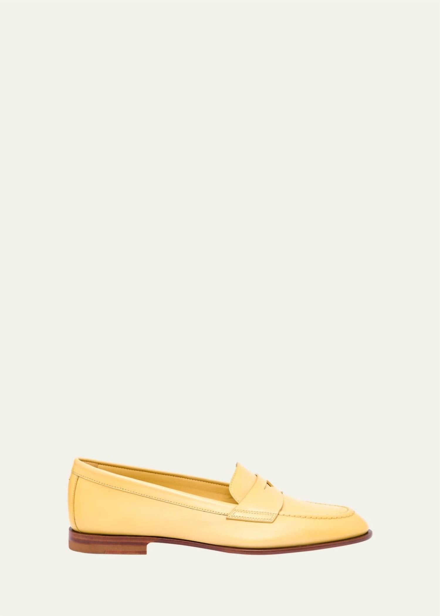 Santoni - Women's Calfskin Leather Penny Loafers