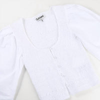 Ganni - Cotton Poplin Smock Blouse