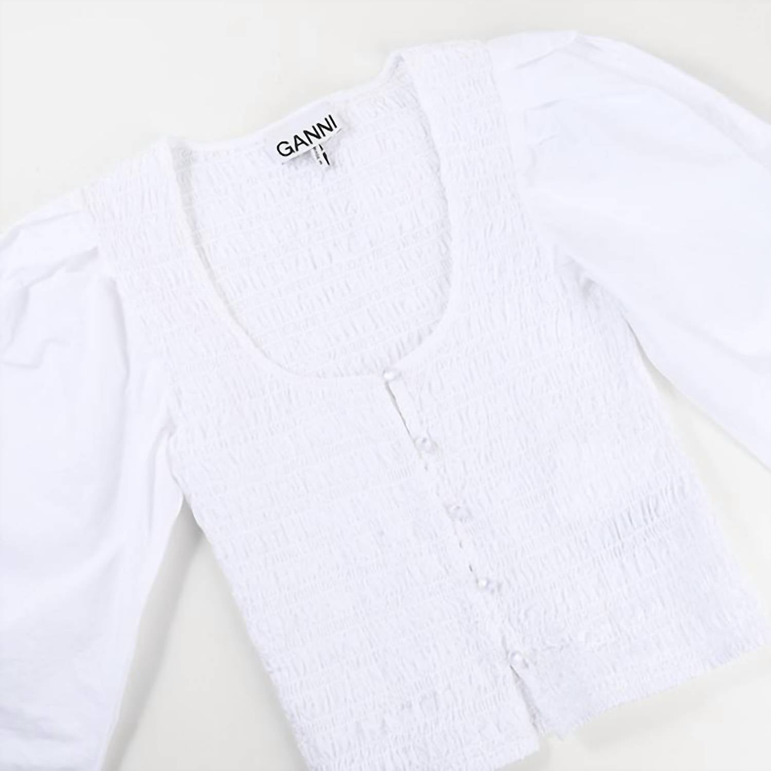 Ganni - Cotton Poplin Smock Blouse