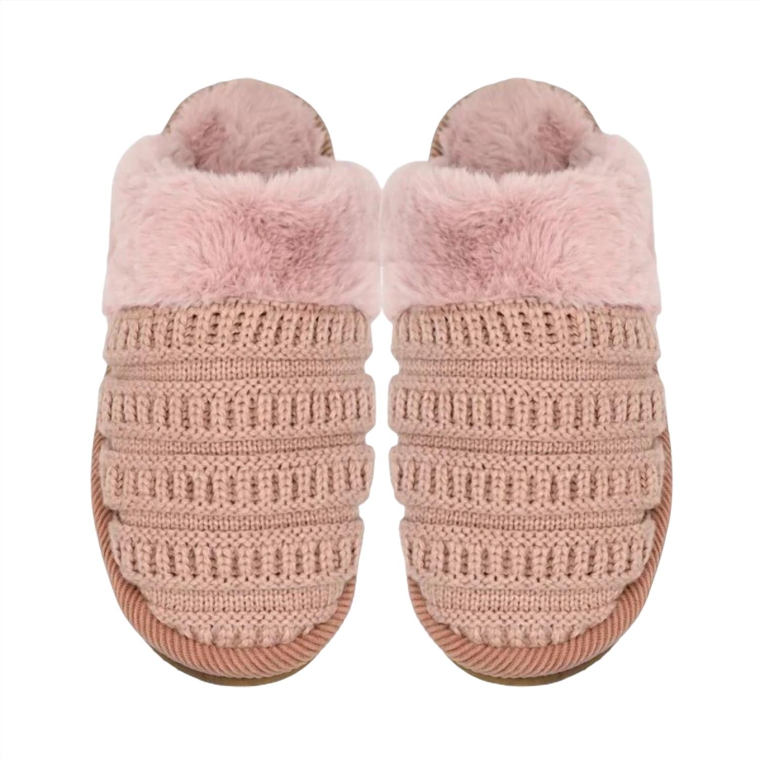 Judson & Co. - Ribbed Pattern Knitted Slippers