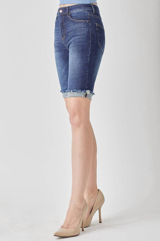 Risen - Mid Rise Clean Cuffed Shorts