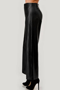 Geegee X Lovelo - Piper Faux Leather Wide Leg Pant