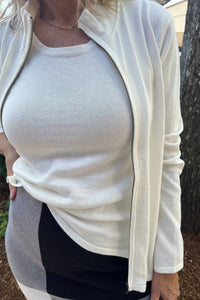 Pure Amici - Mock Neck Zip Sweater