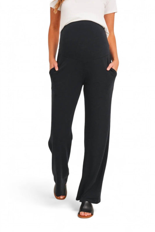 Hello Miz - French Terry Straight Leg Maternity Yoga Pants