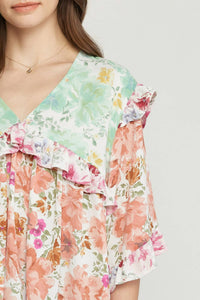 Entro - Ruffled & Floral Top