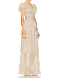 SABINA MUSAYEV Sarah Maxi Dress in gold - women's dress - detail view