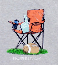 Properly Tied Boys' Long Sleeve Tee in light grey sidelines - kids' long sleeve top - detail view