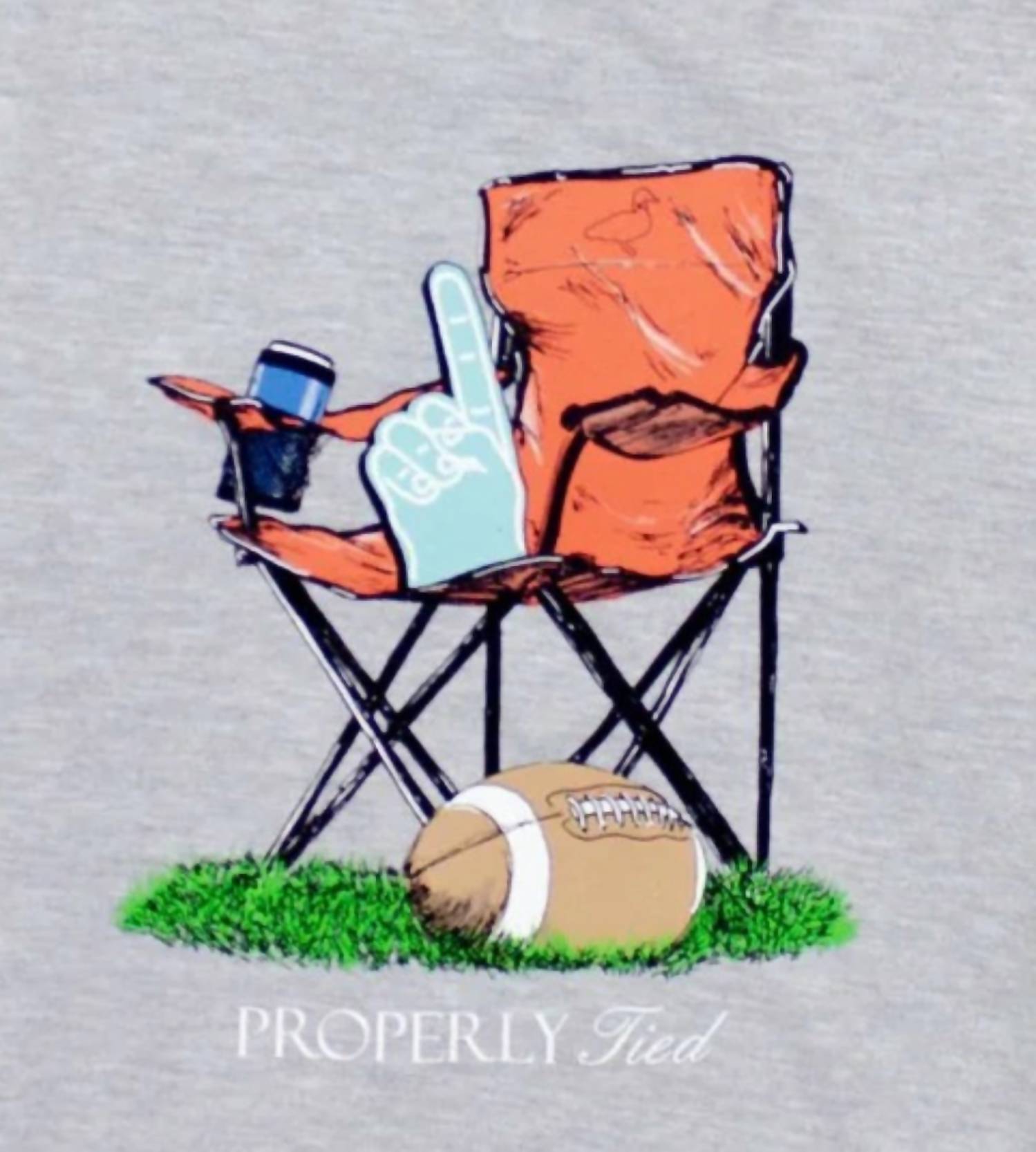 Properly Tied Boys' Long Sleeve Tee in light grey sidelines - kids' long sleeve top - detail view