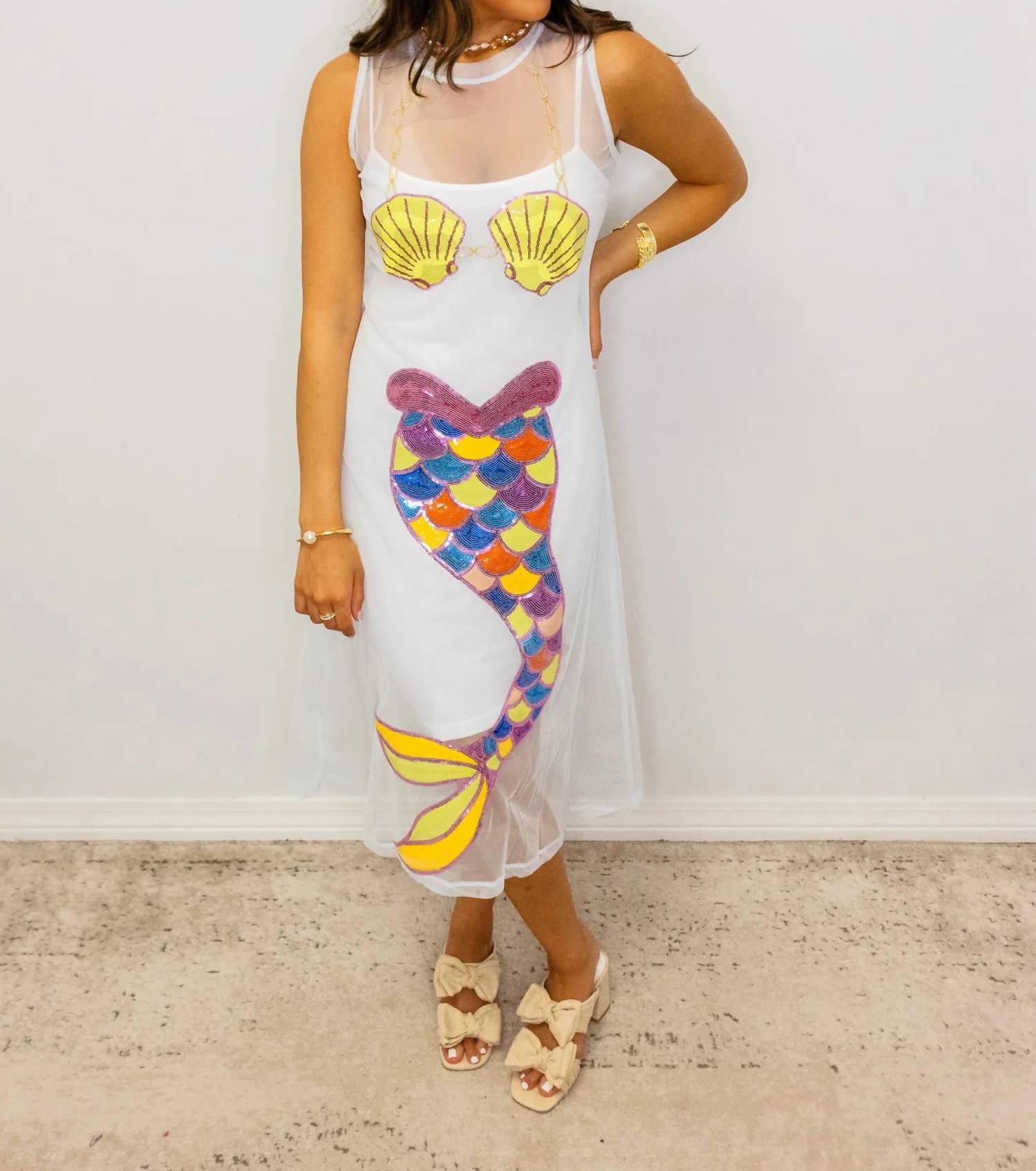 Queen Of Sparkles - Sheer Mermaid Midi Coverup
