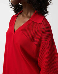 Joseph Ribkoff - Sweater Knit V-neck Puff Sleeve Top