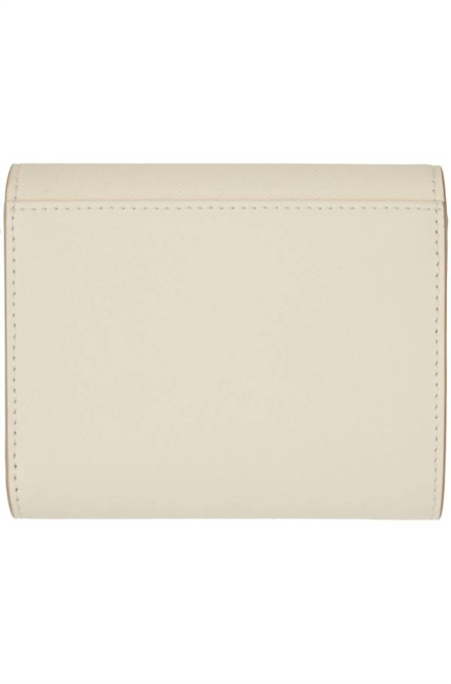 MARNI Women's Saffiano Leather Trifold Wallet in off white - women's bag - detail view