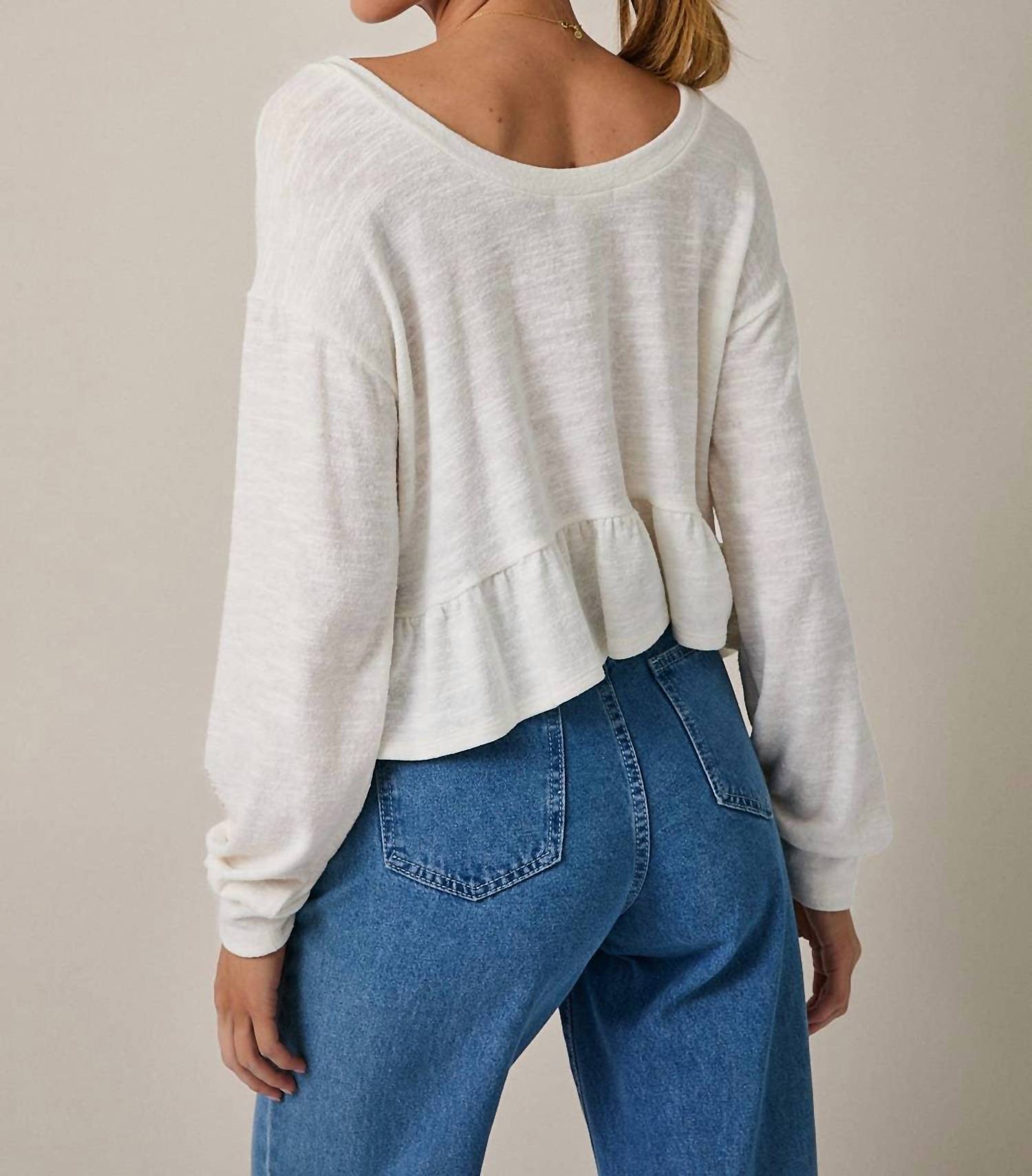 Gilli - Peplum Hem Scoop Neck Top