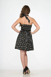 Orchid Bloom - Violine Halter Swing Dress
