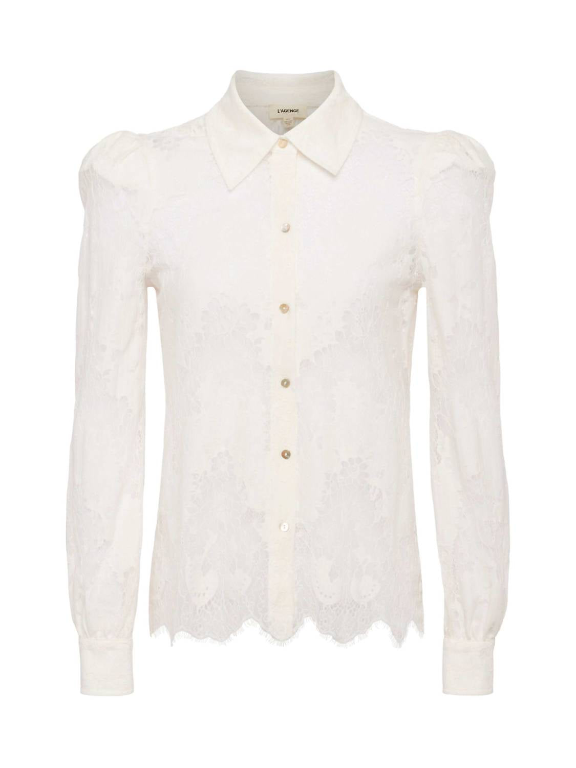 L'Agence Jenica Lace Blouse in ivory 1 - women's blouse - view 5
