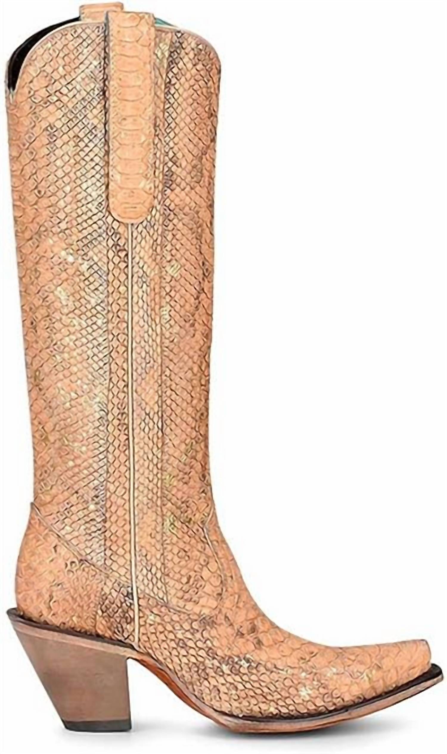 Corral - Women's Python Snip Toe Tall Boots