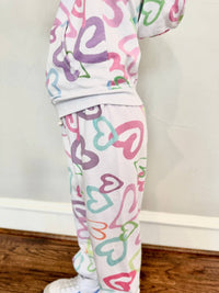T2Love - Girl's Pastel Hearts Joggers