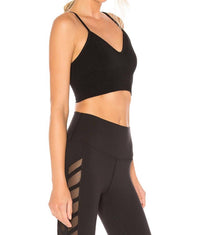 ALO YOGA Seamless Delight Bralette in black - women's intimate - detail view