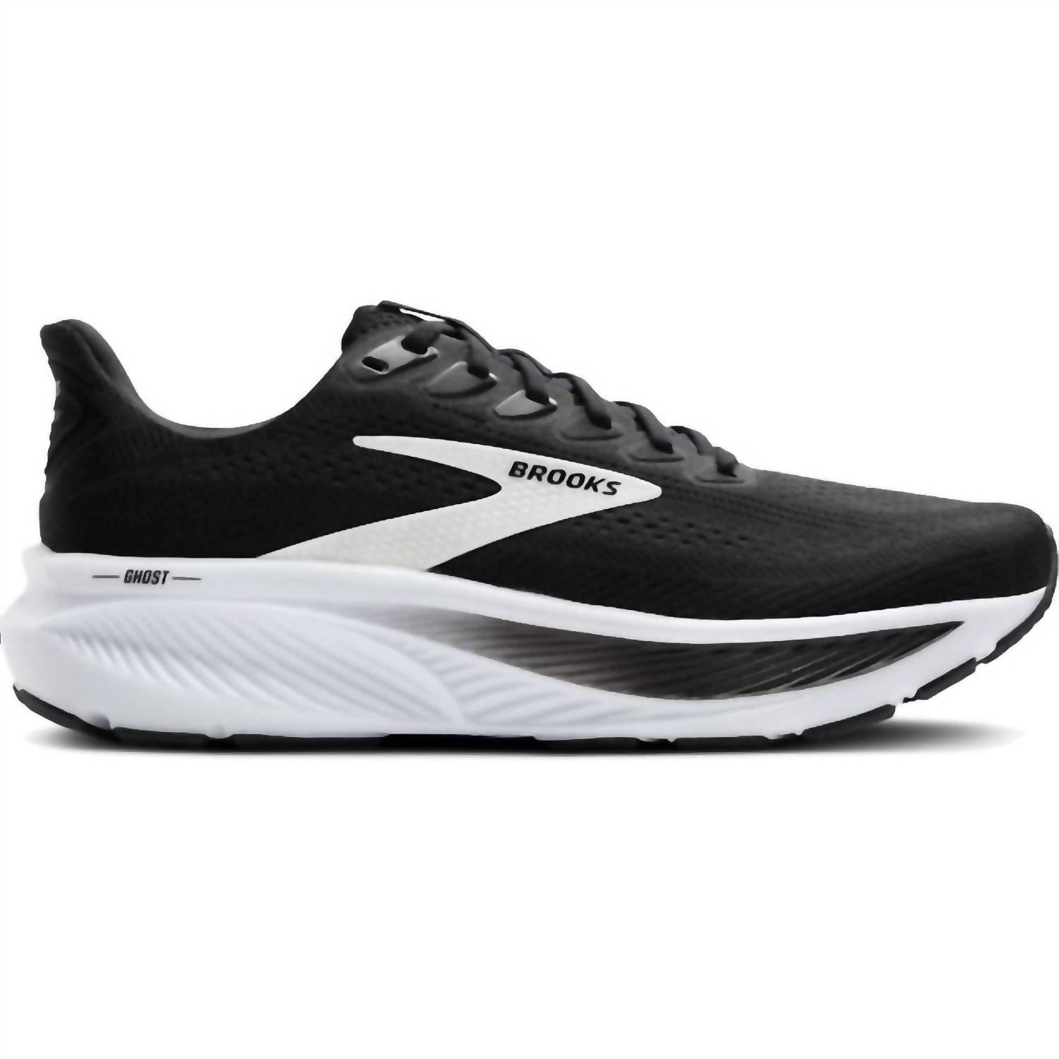 BROOKS Men's Ghost 17 Running Shoes in black grey white 5 - men's shoe