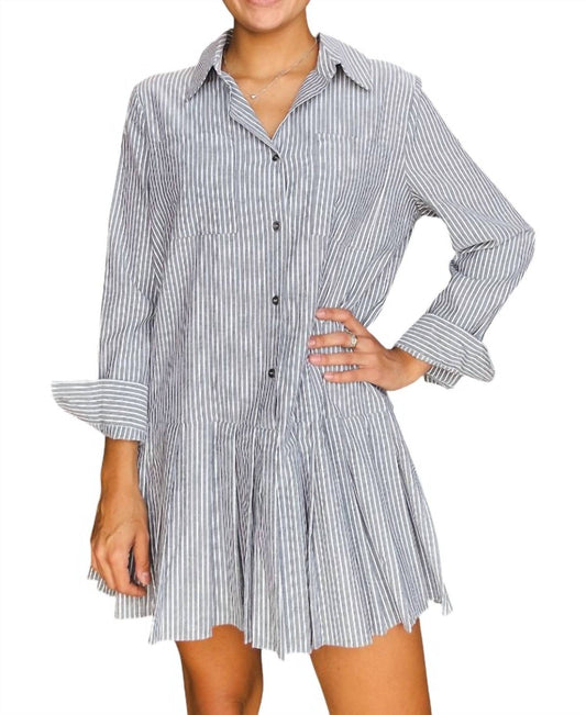 Meet Me In Santorini - Stripe Shirt Dress