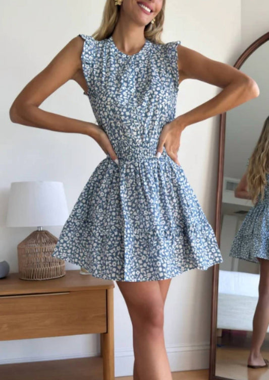 Mint - Dreamy Daisy Flutter Sleeve Mini Dress