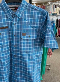 Wrangler - Men's Short Sleeve Plaid Riggs Wear Shirt