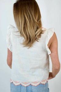 Fate - Contrast Detail Jacquard Ruffle Top