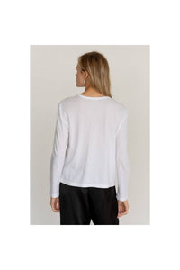 DONNI. Jersey Long Sleeve Tee in powder - women's long sleeve top - alternate view