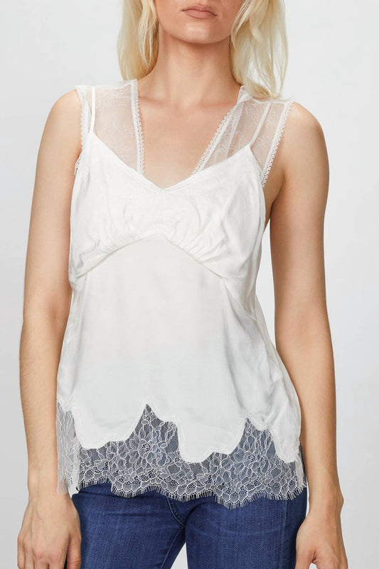 DOUBLE LAYERED LACE TRIMMED CAMISOLE