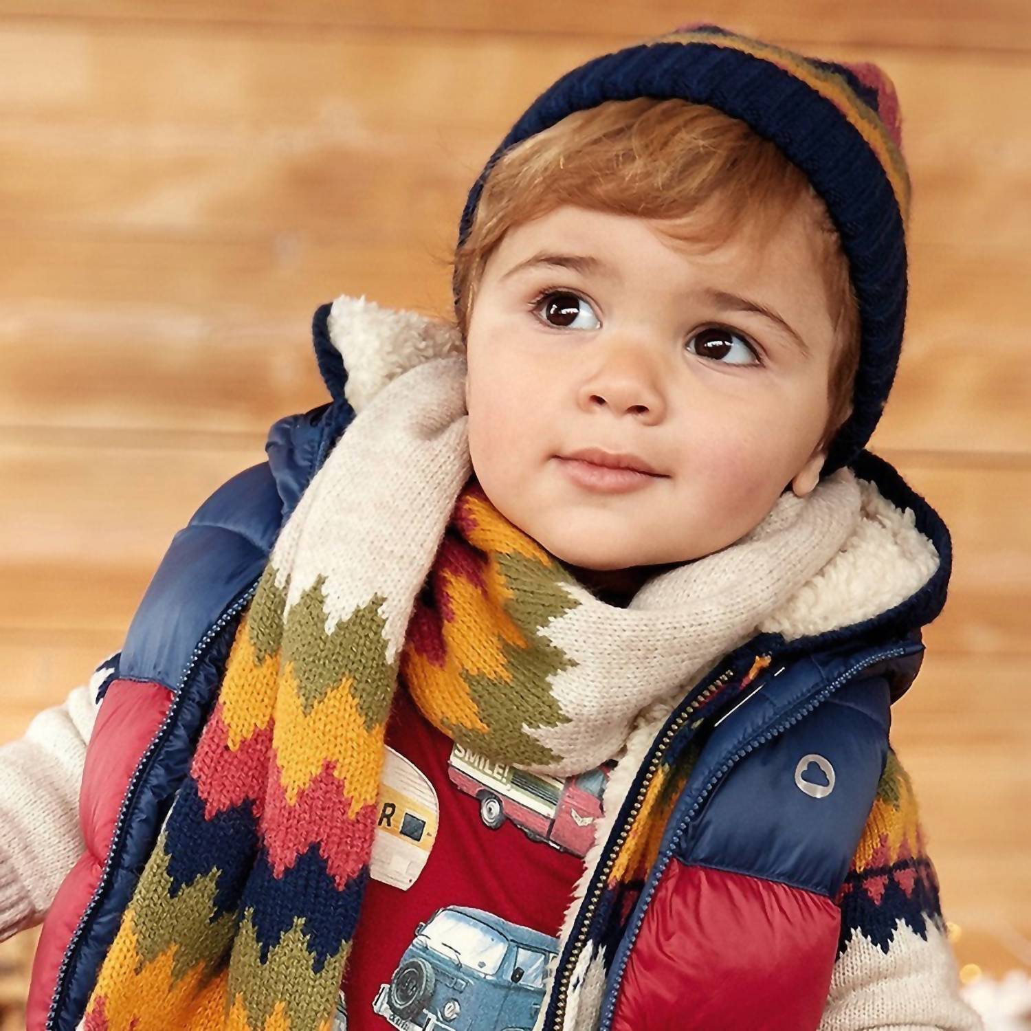Mayoral - Boy's Chevron Hat Scarf Set