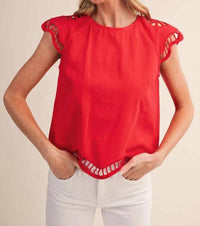 En Merci - Embroidered Cut Out Blouse