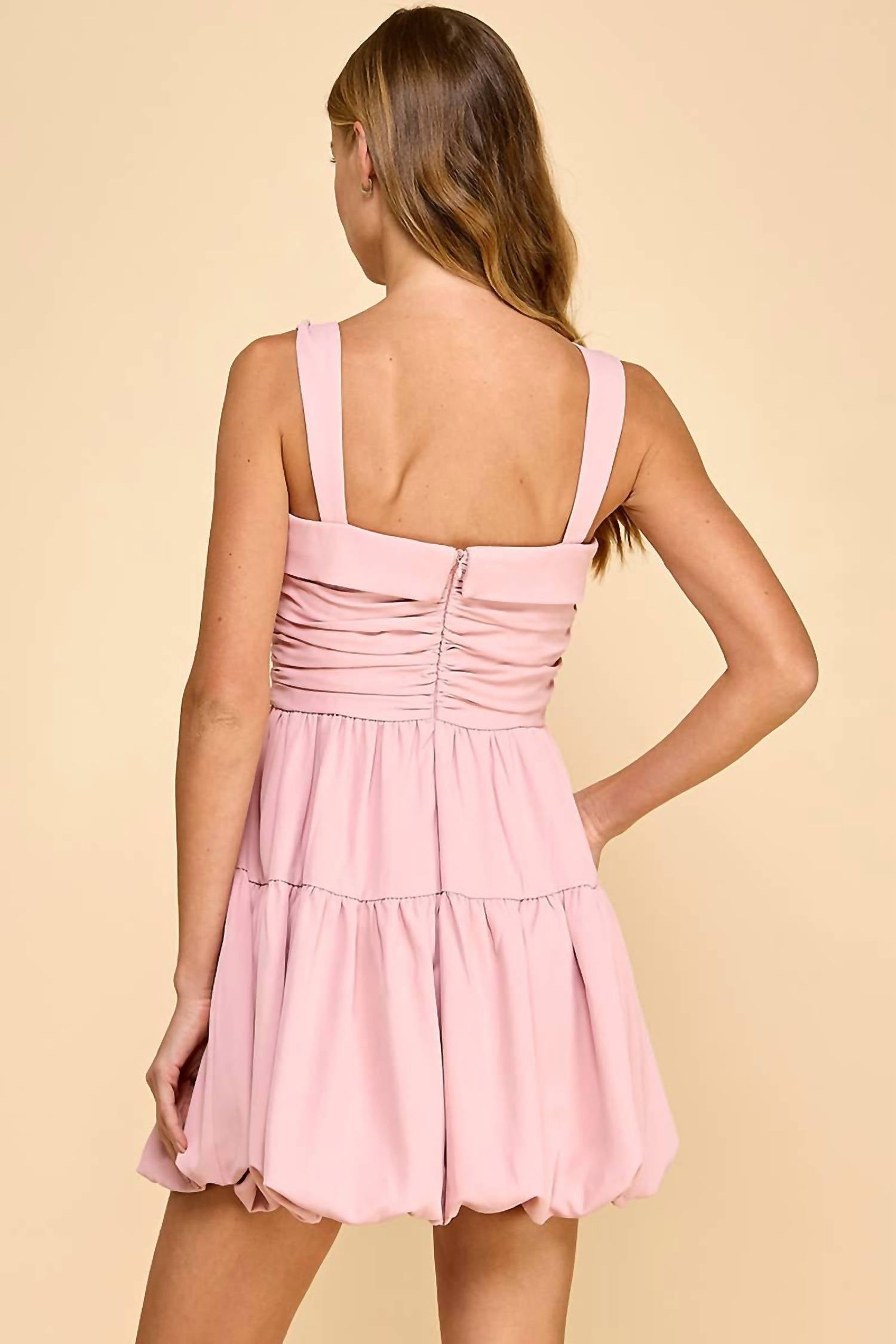 Tcec - Ruched Detail Fit And Flare Tank Dress