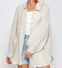 Sweet Generis - Dahlia Gauze Button Up Shirt - Plus