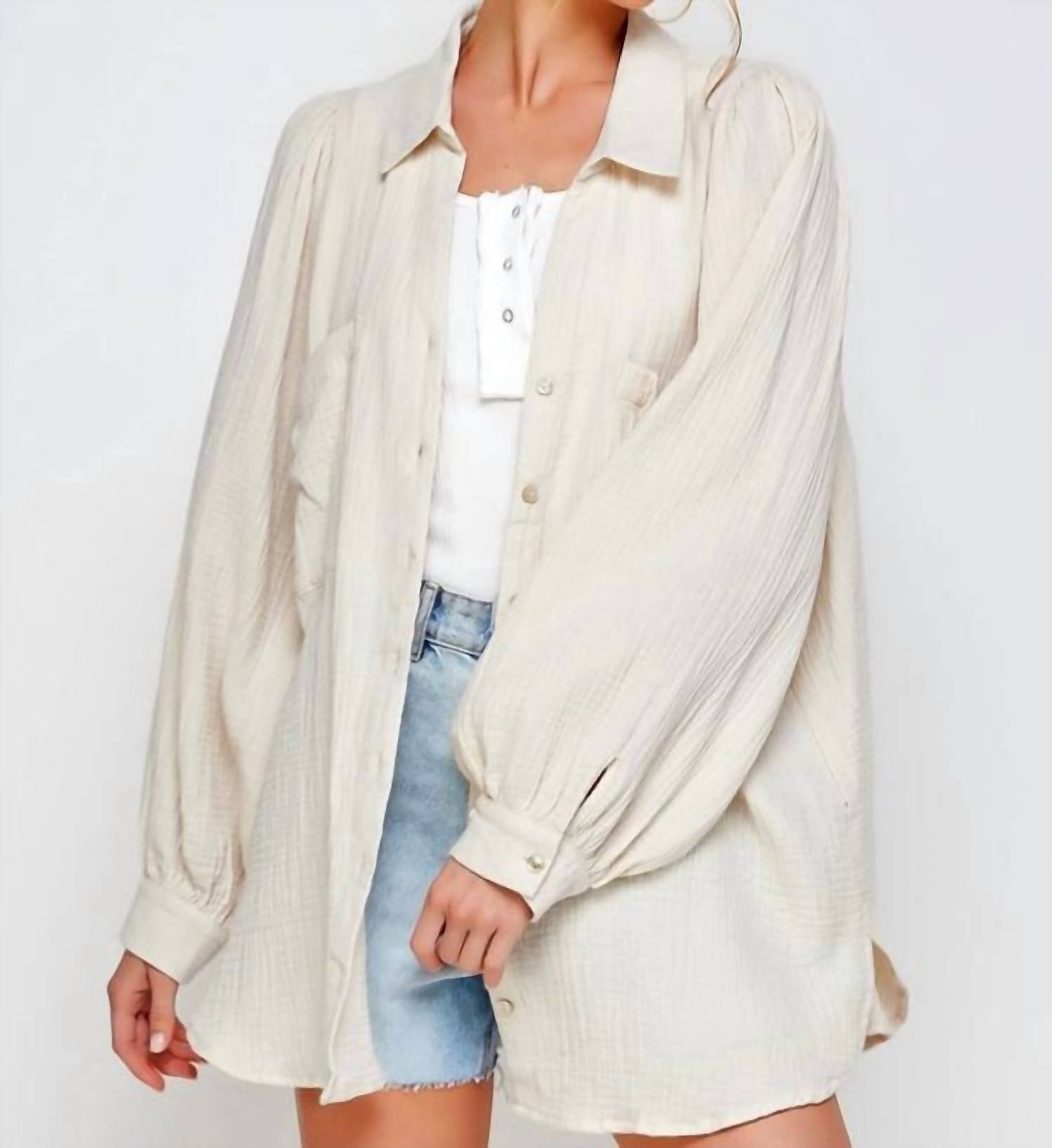 Sweet Generis - Dahlia Gauze Button Up Shirt - Plus