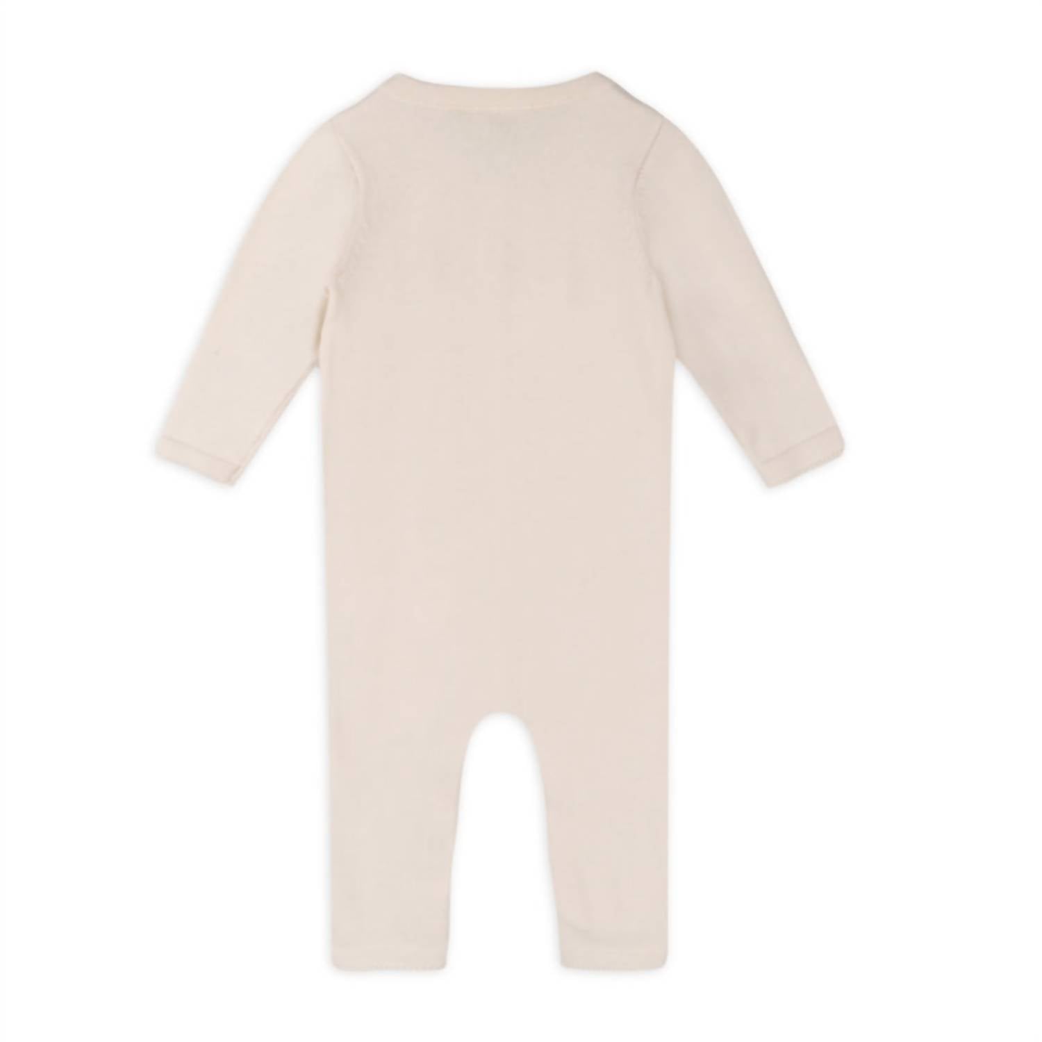 VIVERANO Organics Baby's Pointelle Sweater Knit Pocket Jumpsuit in natural - kids' item - alternate view