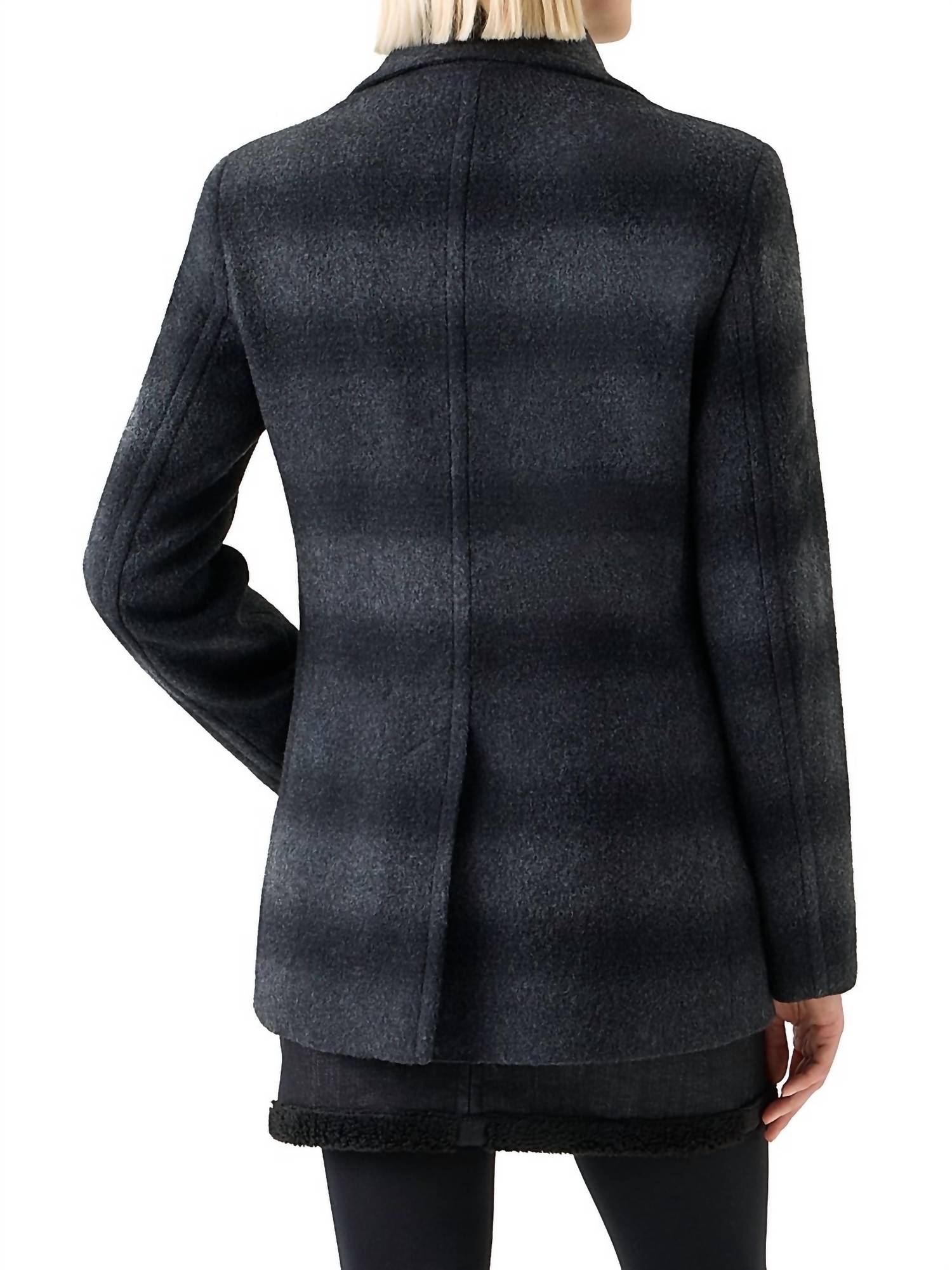 Akris Punto - Women's Blurred Check Wool Pea Coat