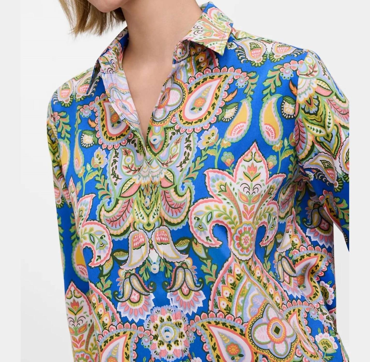 Foxcroft - Meghan Garden Paisley Long Sleeve Shirt