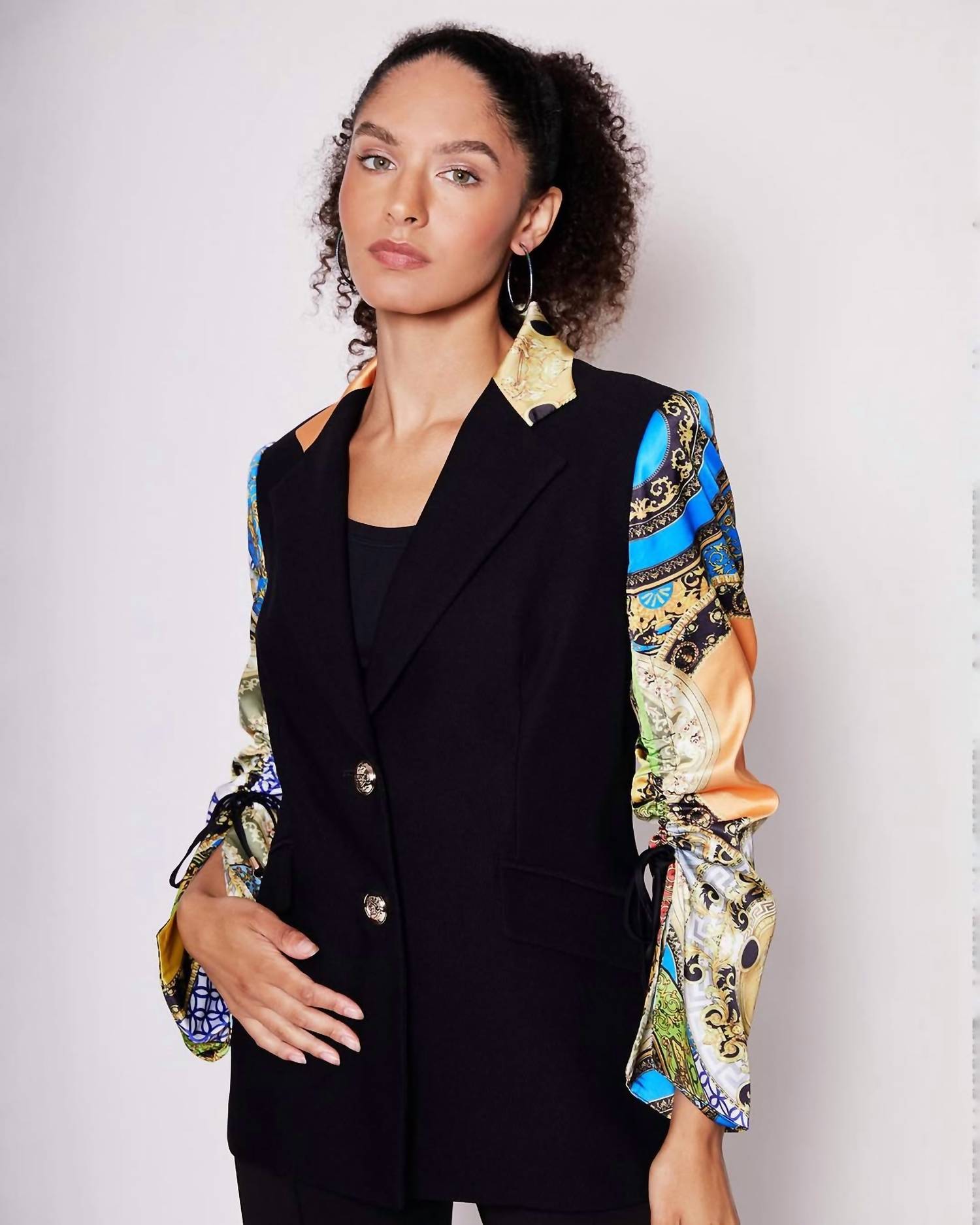 Alberto Makali - Jewel Silk Drawn Sleeve Blazer