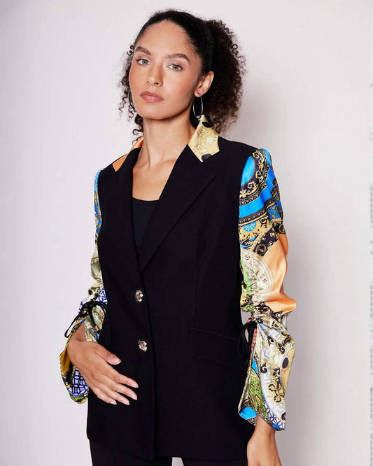 Alberto Makali - Jewel Silk Drawn Sleeve Blazer