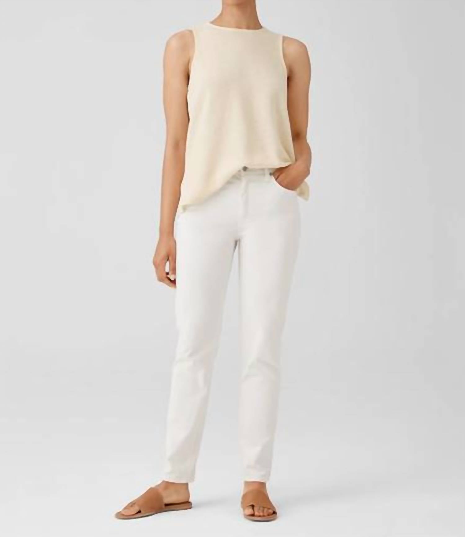 Eileen Fisher - High Waisted Straight Ankle Jeans