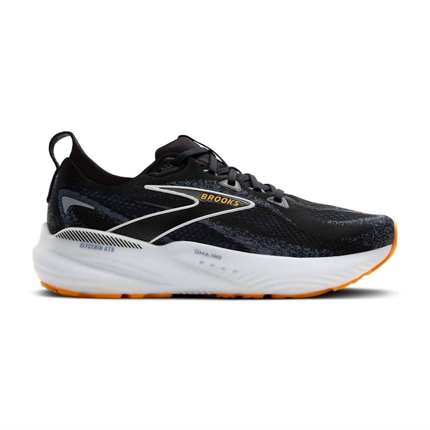 BROOKS Men's Glycerin GTS 22 Running Shoes in black country blue orange pop 4 - men's shoe