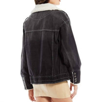Free People - Ariel Cozy Denim Bomber Jacket