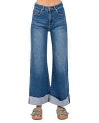 Bianco - SABRINA CUFF HEM WIDE LEG JEAN