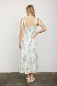 Blu Pepper - Tulah Floral Tie Strap Tiered Midi Dress